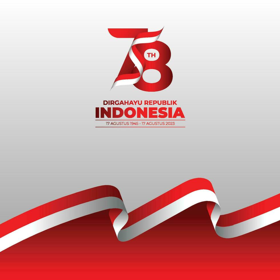 Independence Day Indonesia With Logo Illustration vector