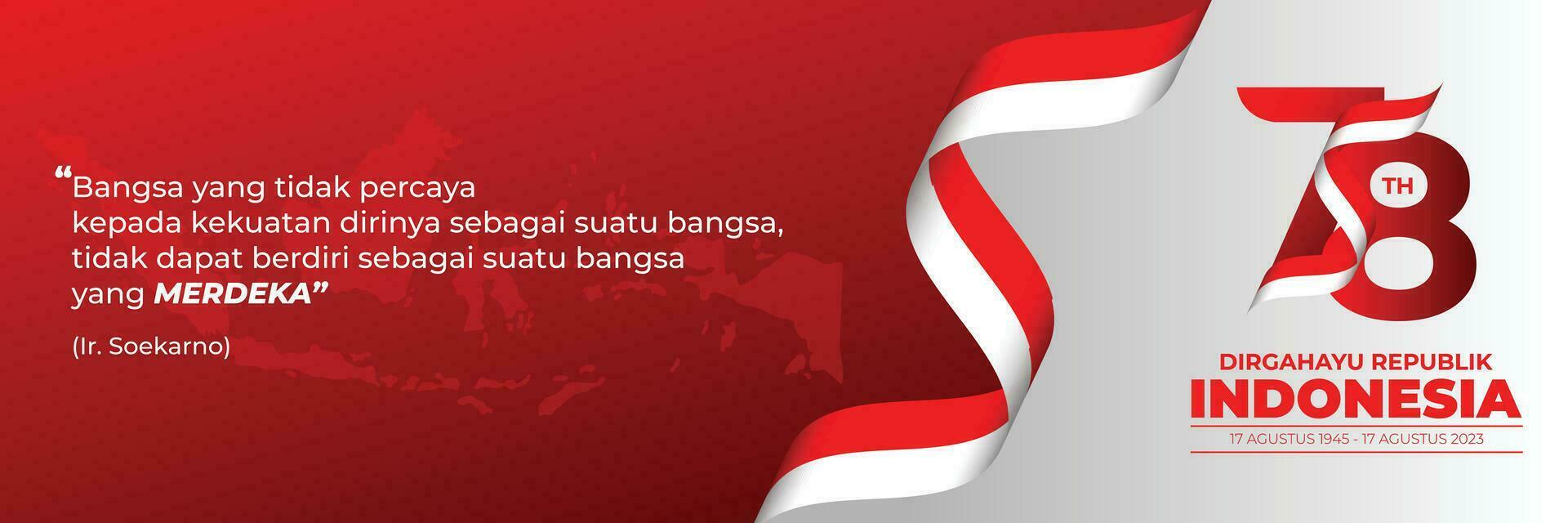 plantilla de banner de dirgahayu republik indonesia vector