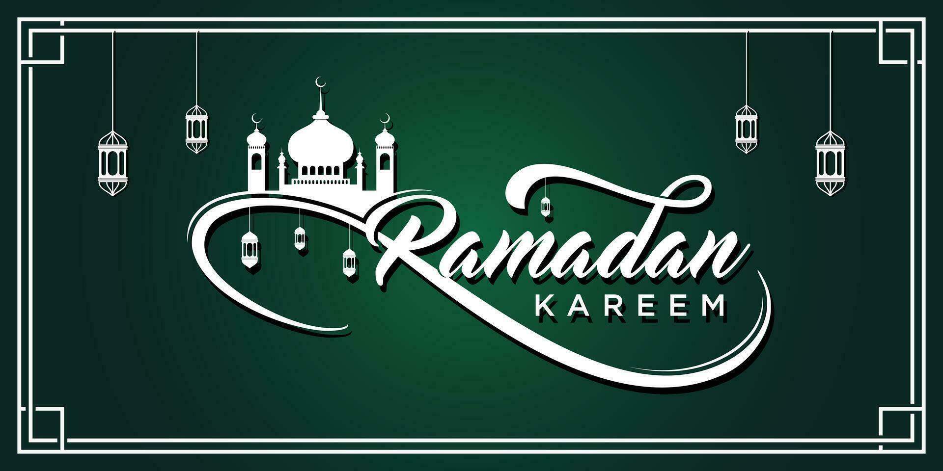 Beautiful Ramadhan Kareem text greeting cards, Premium Vector