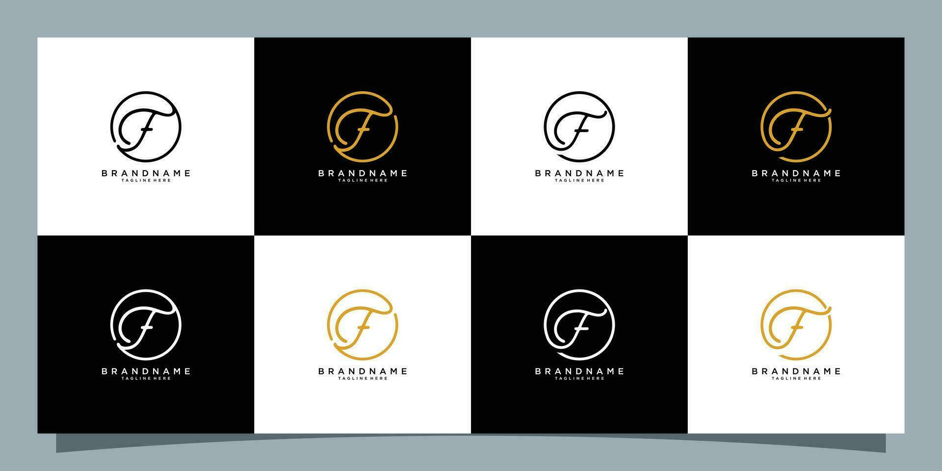 Set bundle of monogram logo design initial letter f premium vector Premium Vector