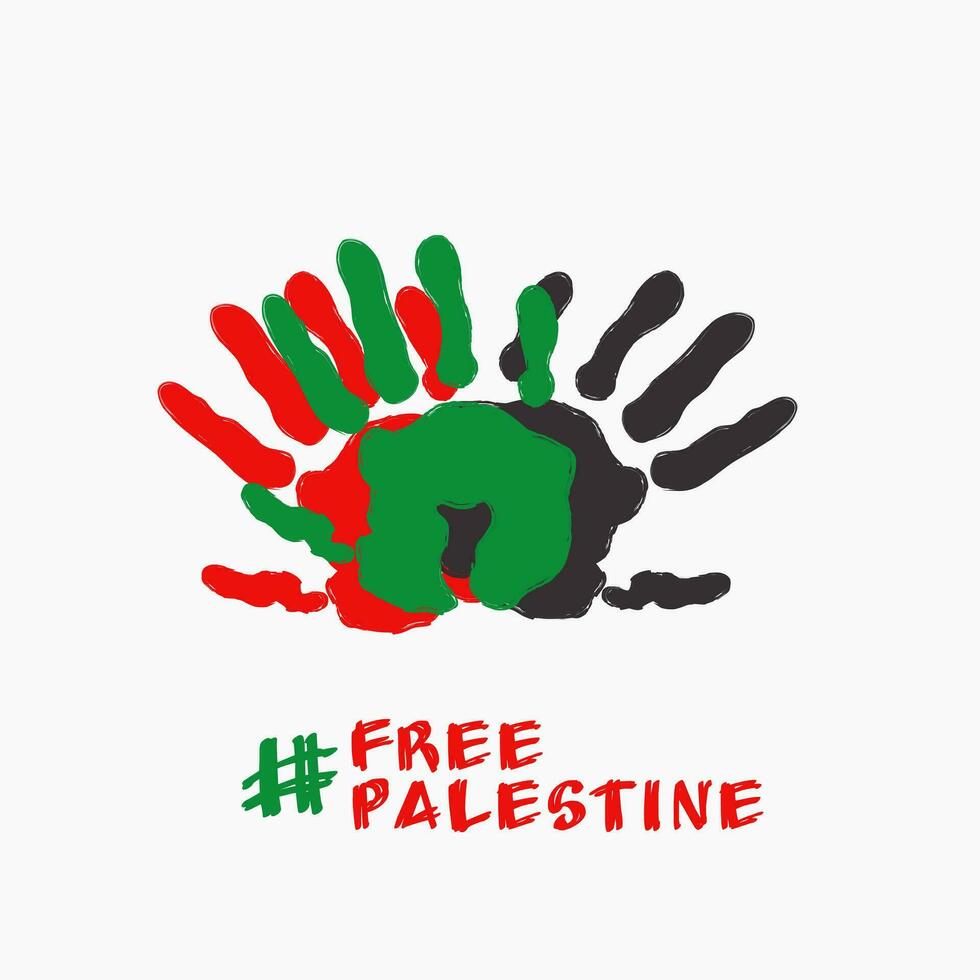 illustration vector of free palestine hand sign perfect for print,etc