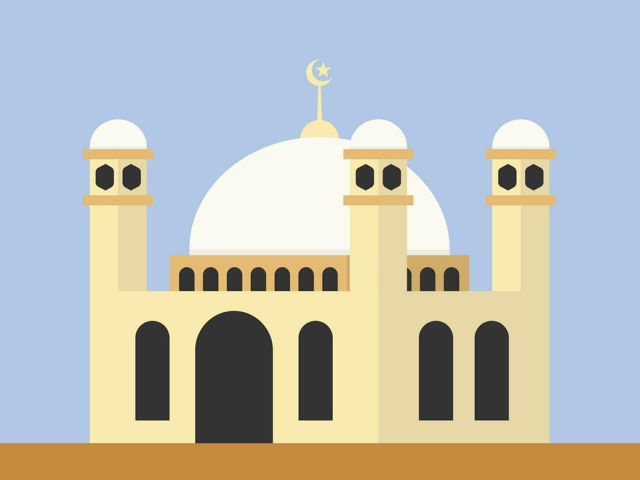 illustration of a mosque in flat design vector