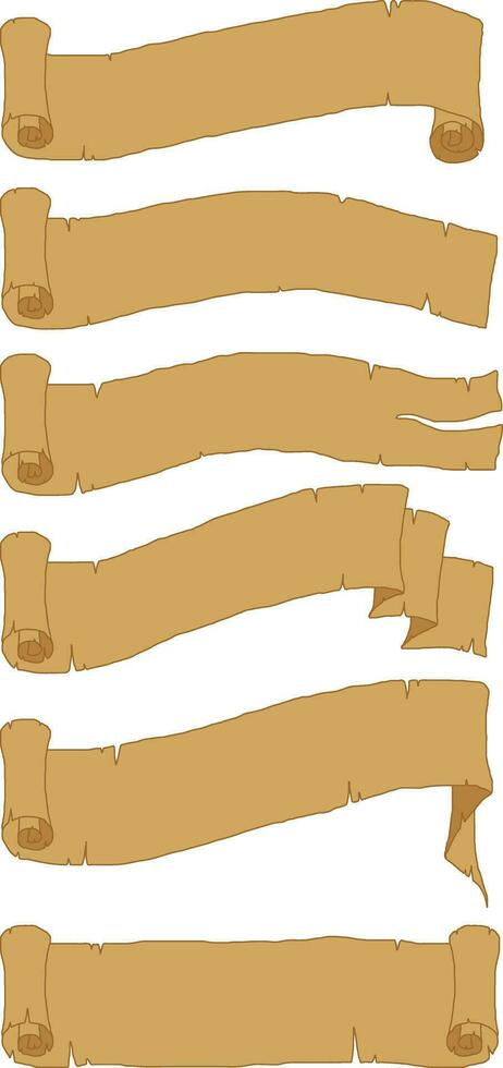 set design of old paper scroll ribbons vector
