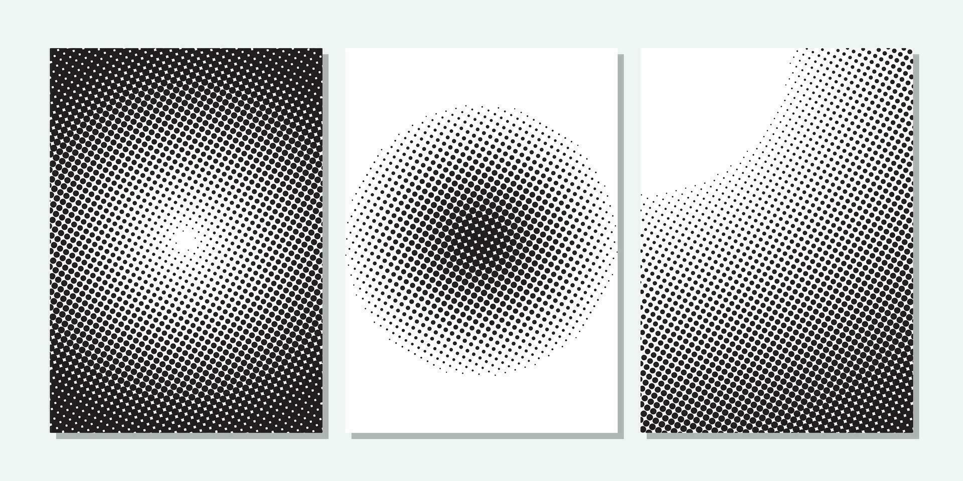 rounded black and white halftone effect set design 25401334 Vector Art