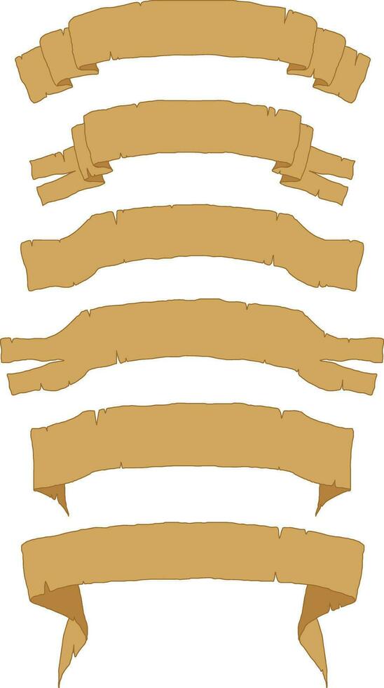 old paper ribbons set design vector