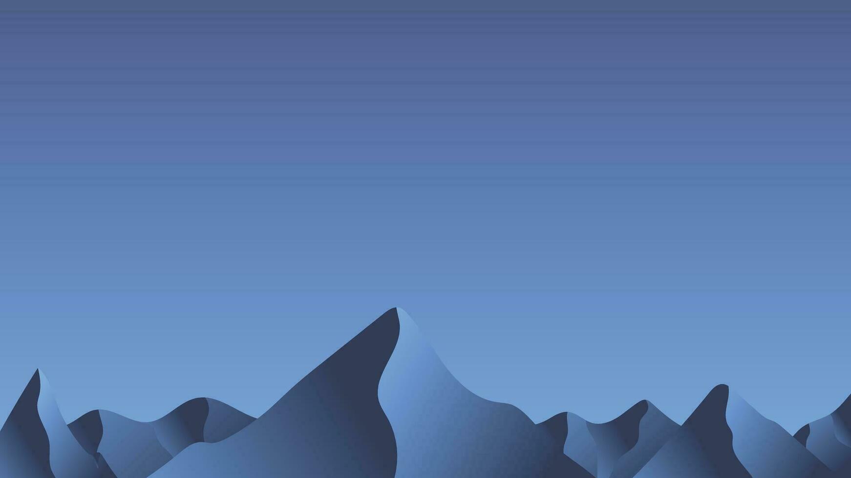 Mountain landscape at night in flat design vector