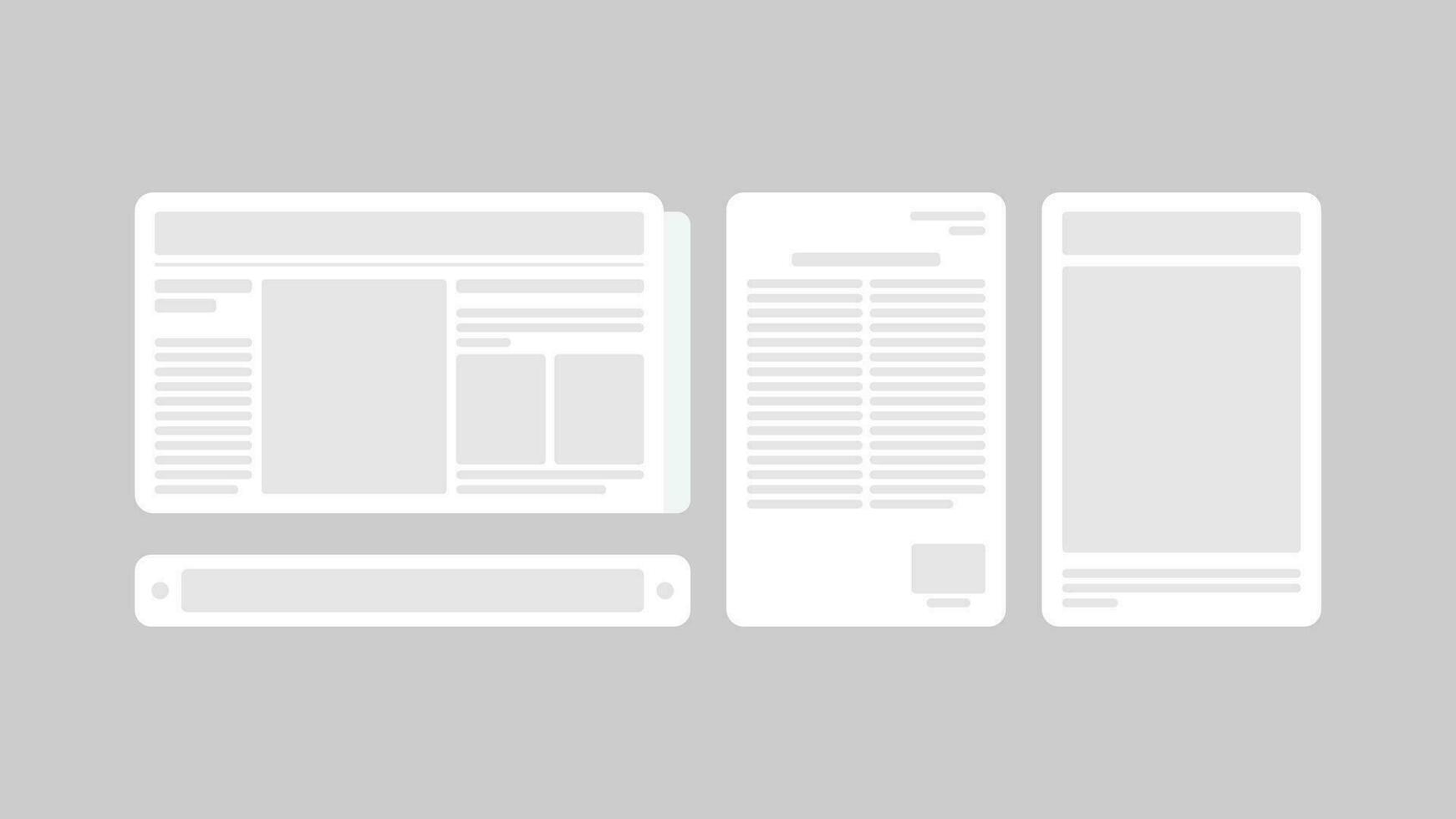 design layouts for newspapers, paper, letters, and nametags in flat design.simple and minimalistic vector