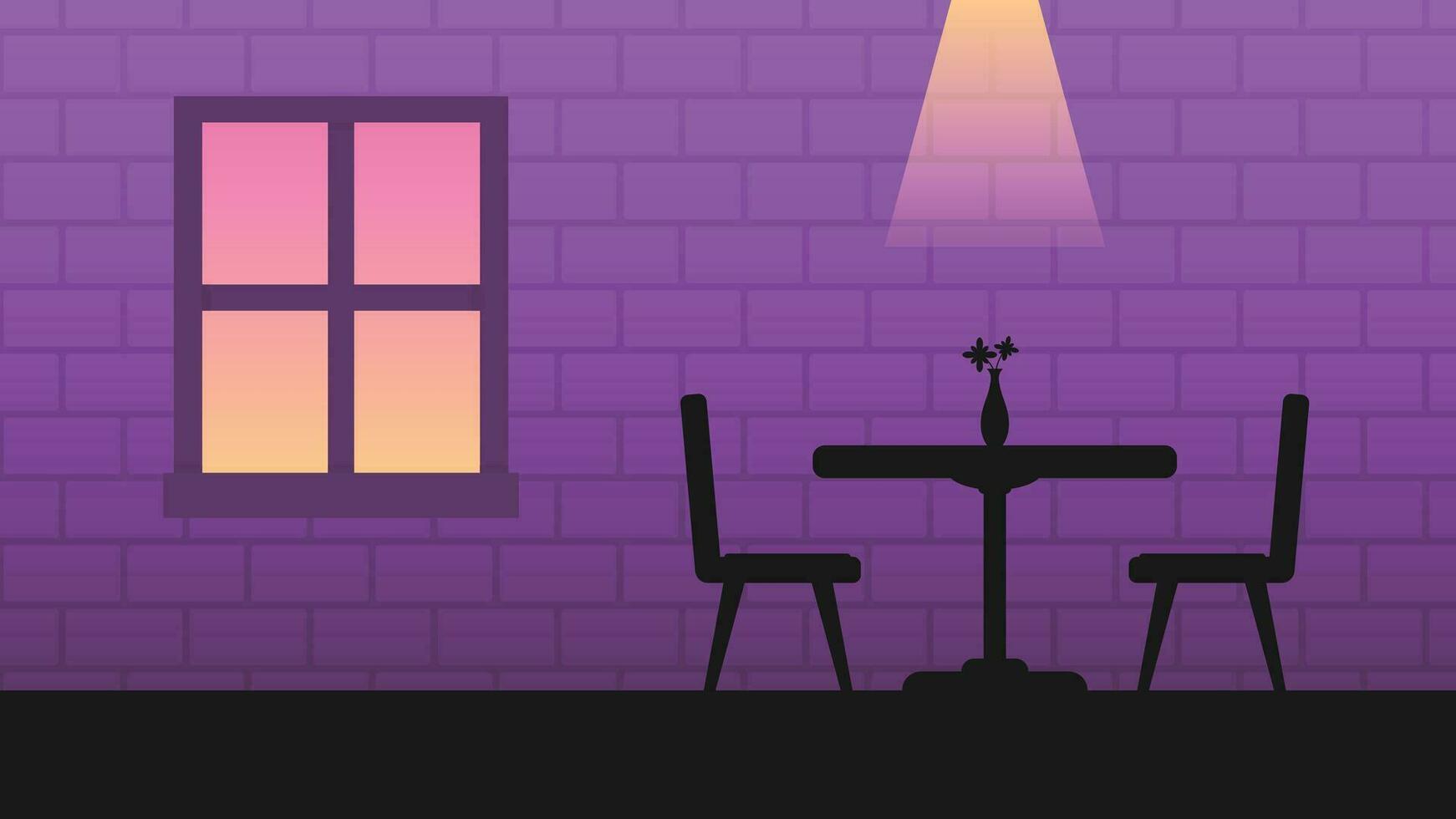 illustration of a romantic dining room vector