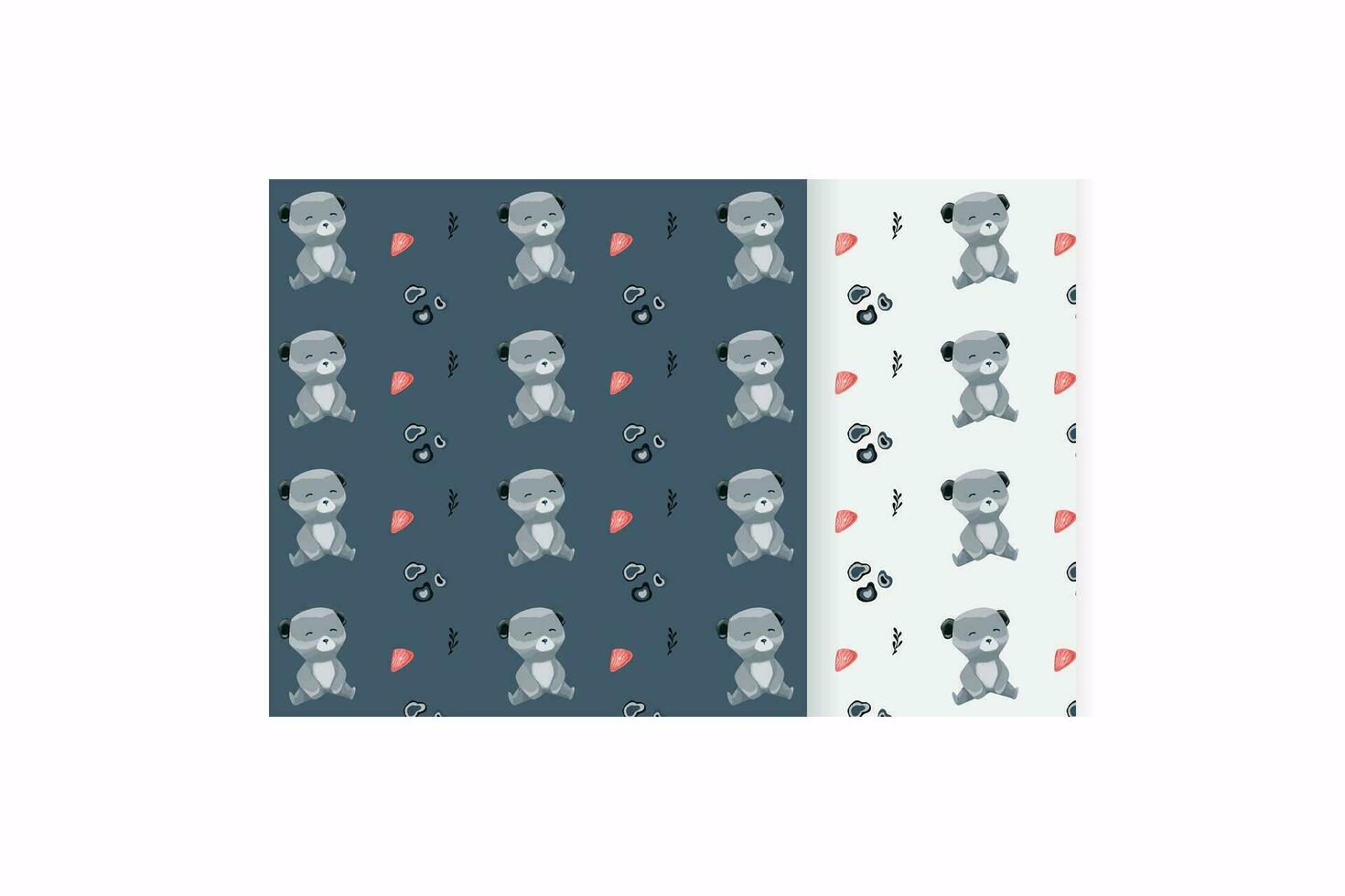 cute bear pattern background vector