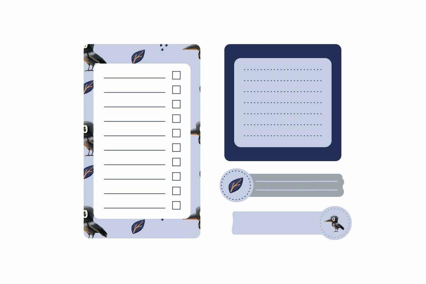 cute to do list crow cartoon scrapbook vector