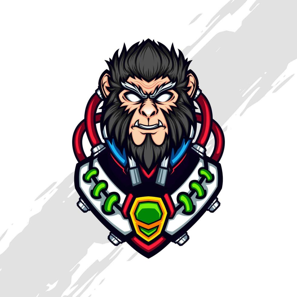 Powerful Warrior Ape Mutant from Crazy Laboratory Experiments vector