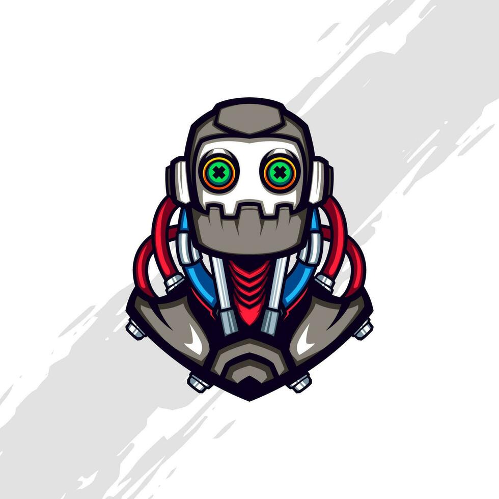 Cyberpunk Servant Robot Armor vector