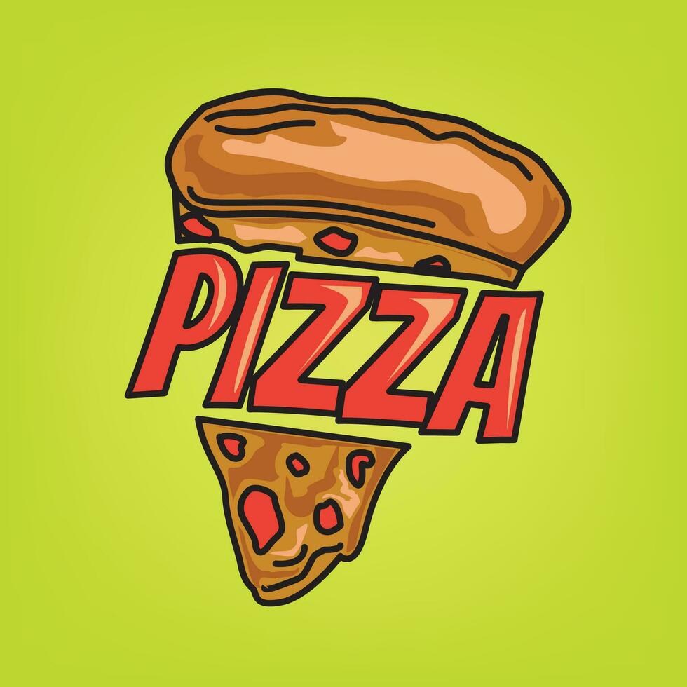 Italian slice pizza vector illustration