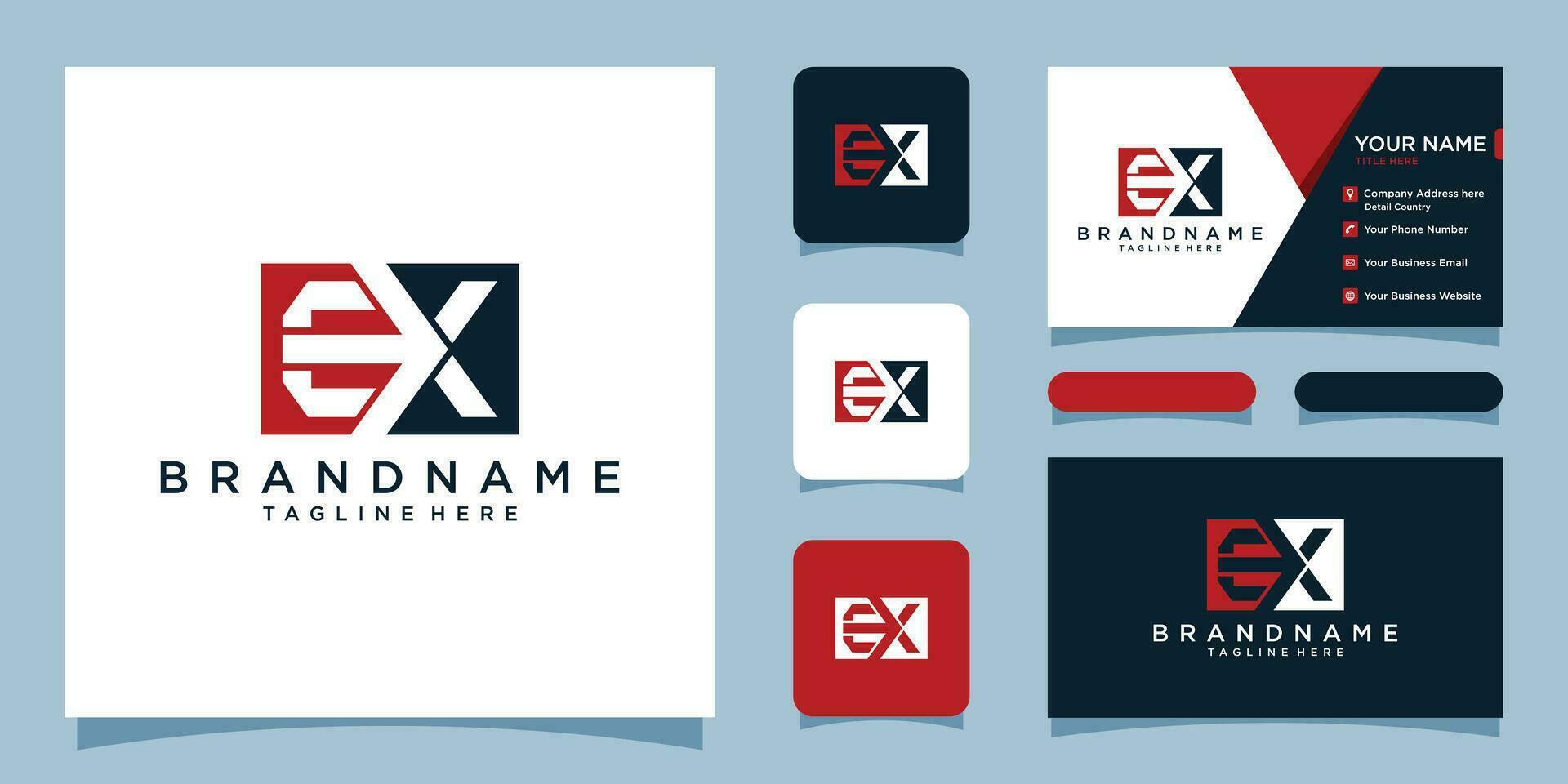 resumen letra logo modelo inicial ex con negocio tarjeta diseño prima vector