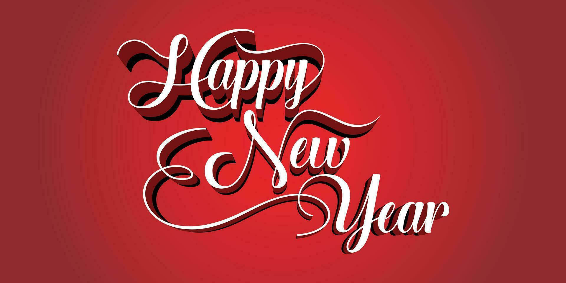 Happy New Year hand-lettering text. Handmade vector calligraphy collection. Premium Vector