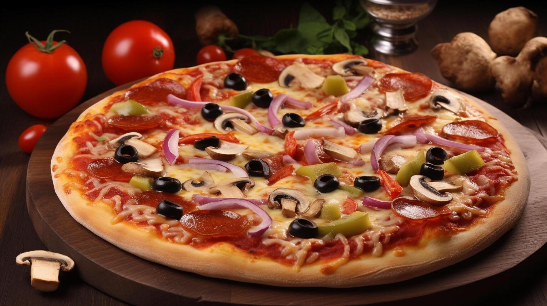 Closeup view of pizza, photo