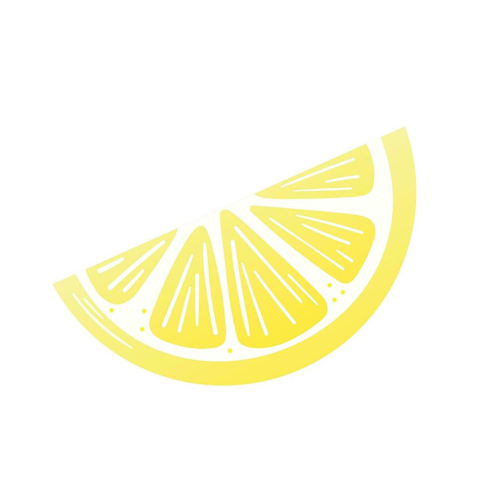 Lemon slice vector clip art, flat illustration