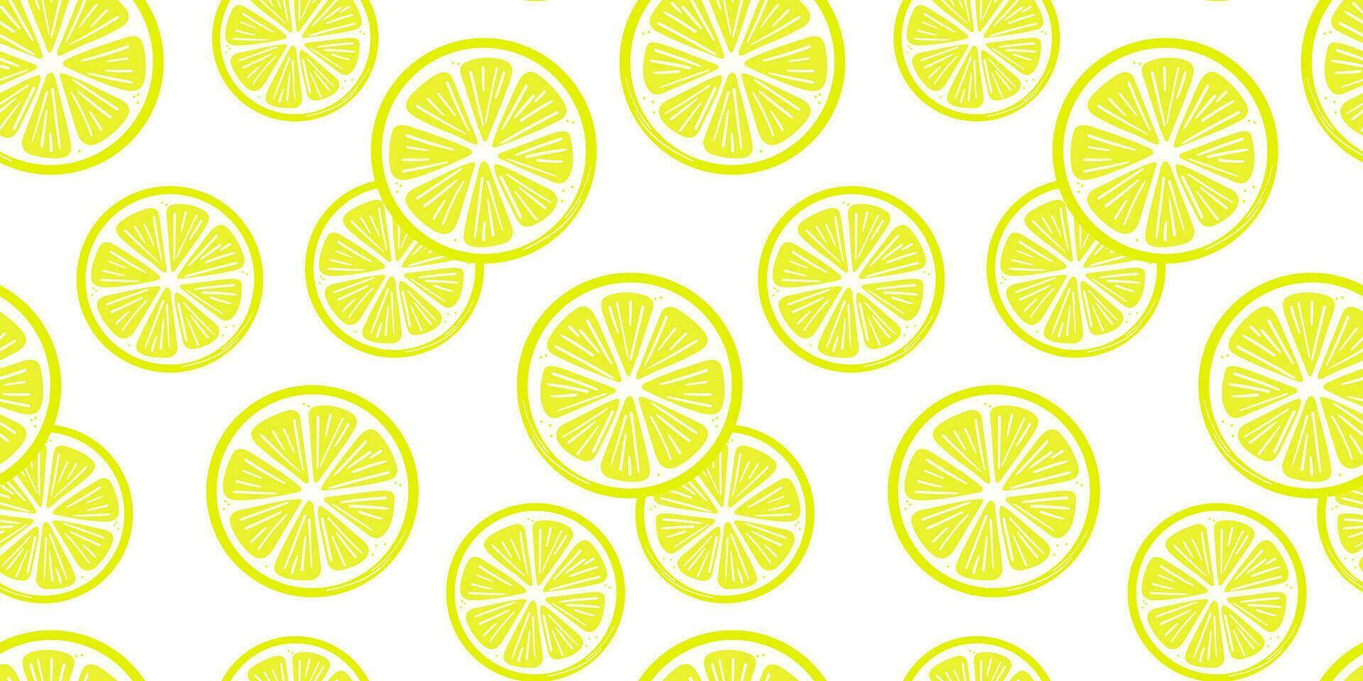 limón rebanadas vector patrón, sin costura repitiendo loseta con blanco fondo, agrios Fruta rebanadas