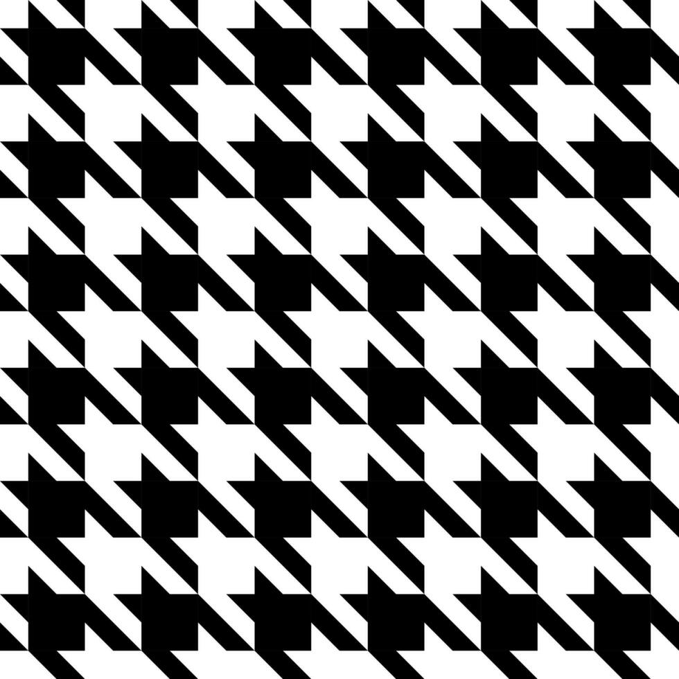 Black and white hounds tooth vector repeat pattern, seamless repeating background