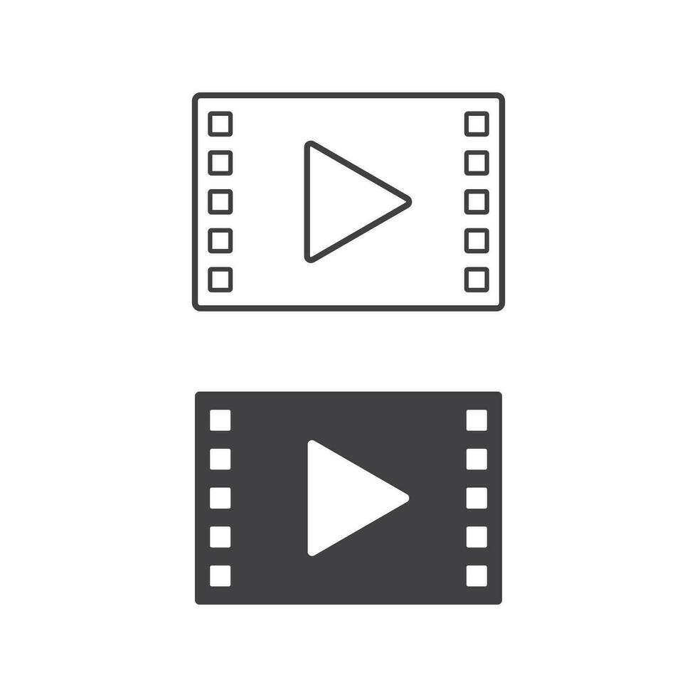 conjunto de vídeo película símbolo icono aislado vector ilustración