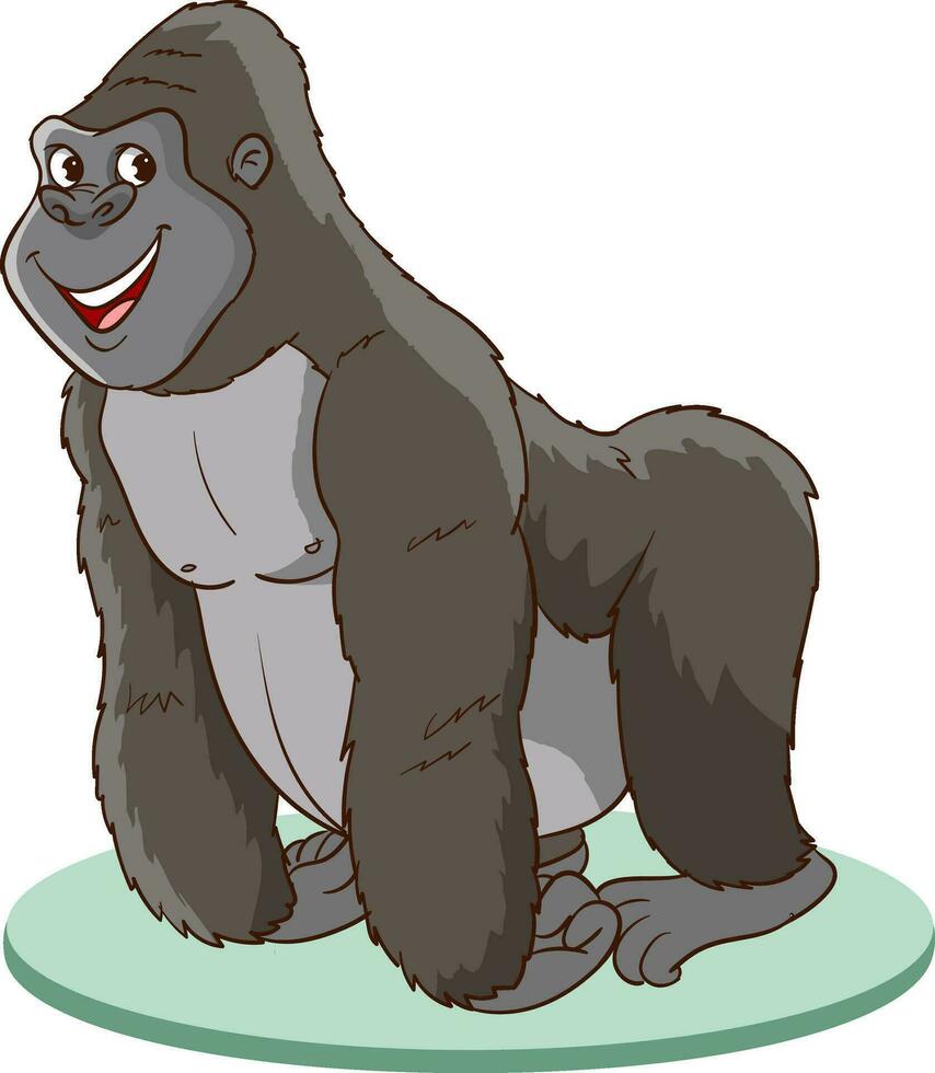 vector illustration of silverback gorilla.isolated drawing on white background