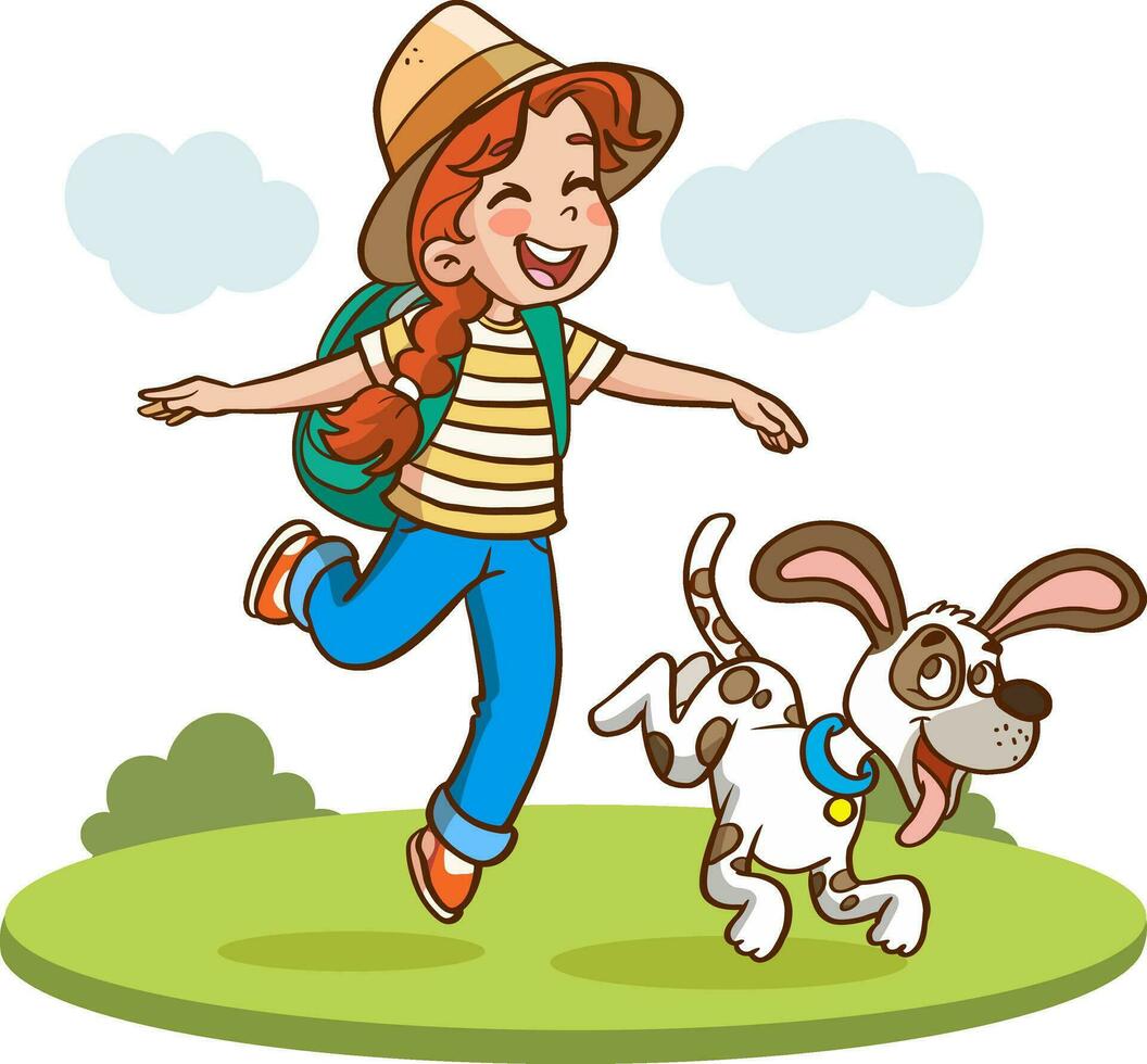 Illustration of Happy children jumping and dancing vector