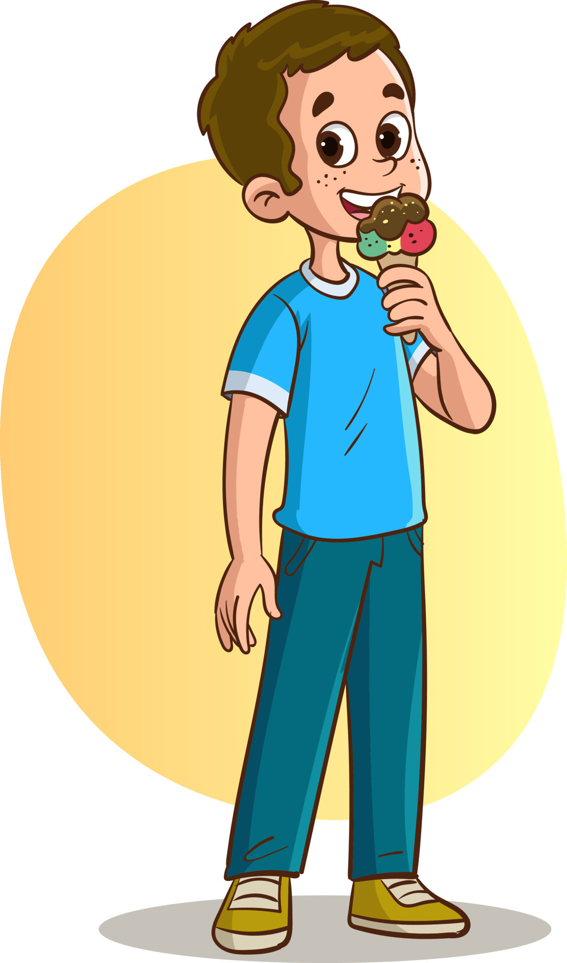 vector illustration of boy eating ice cream 25402099 Vector Art at Vecteezy