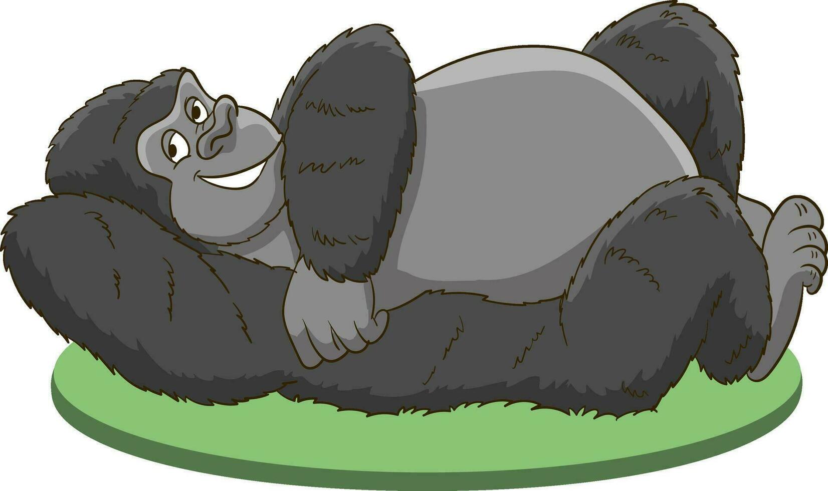 vector illustration of silverback gorilla.isolated drawing on white background