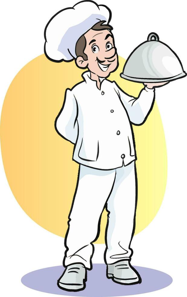 vector illustration of chef cooking