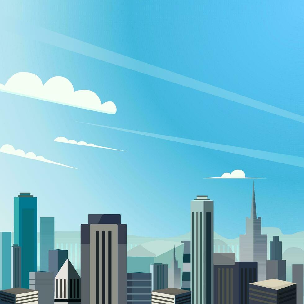 vector city and blue sky new york