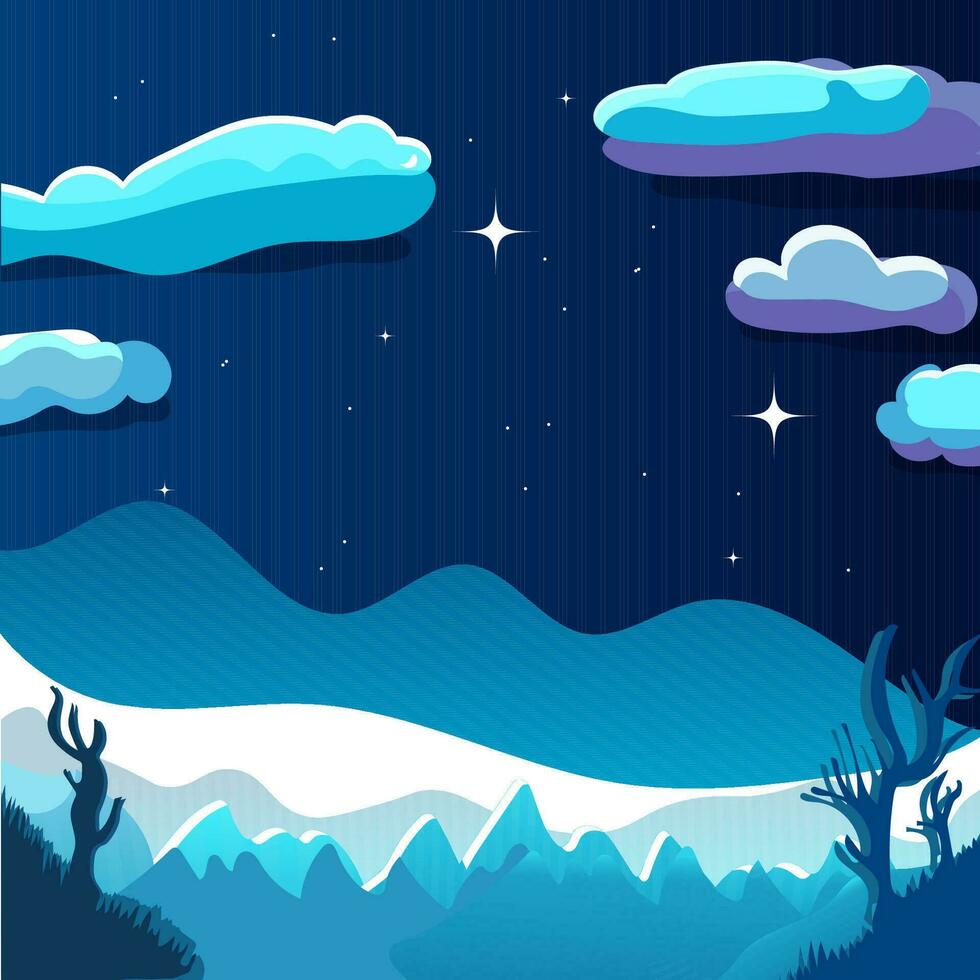 Landscape of the forest in a starry night vector