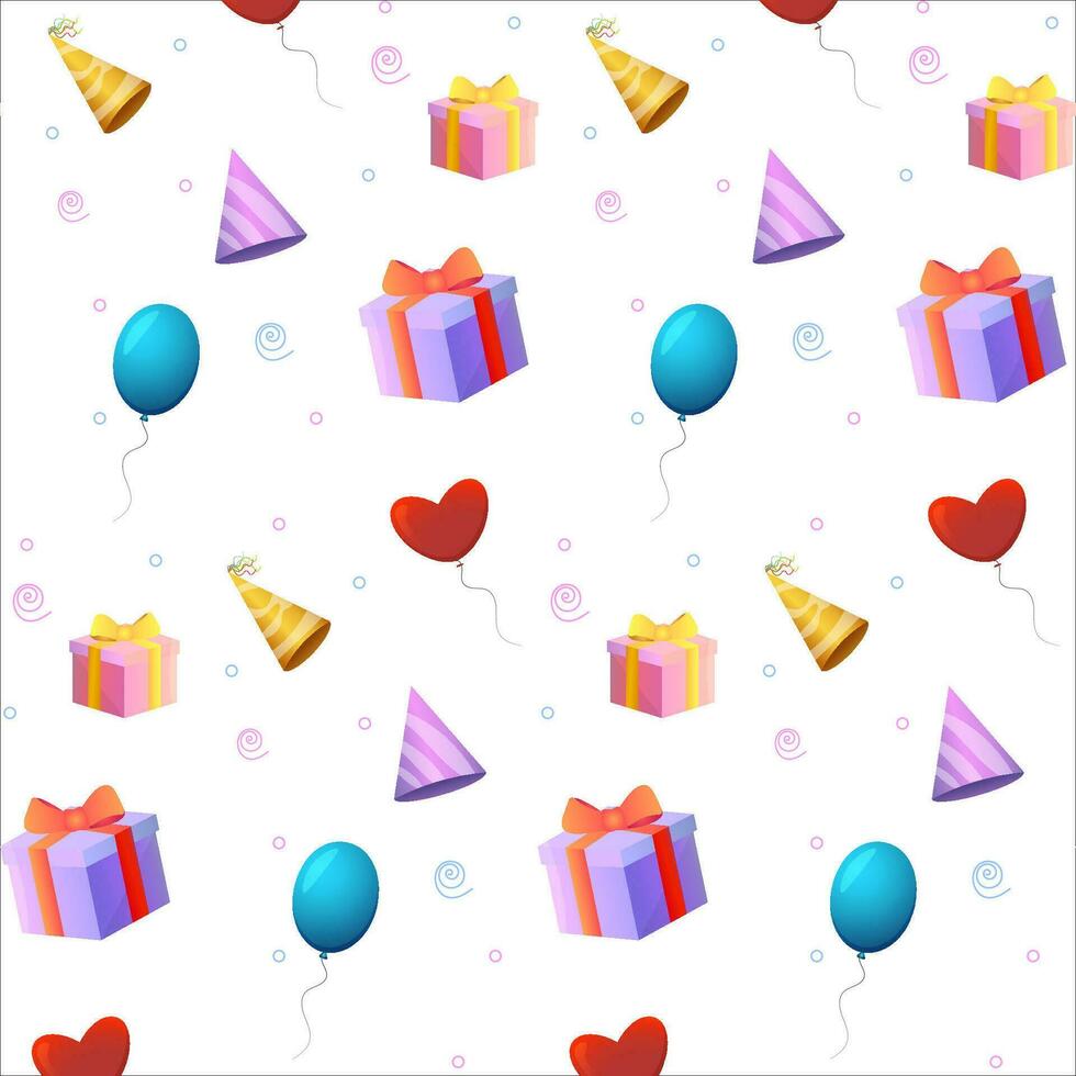 Birthday background, Vector seamless pattern