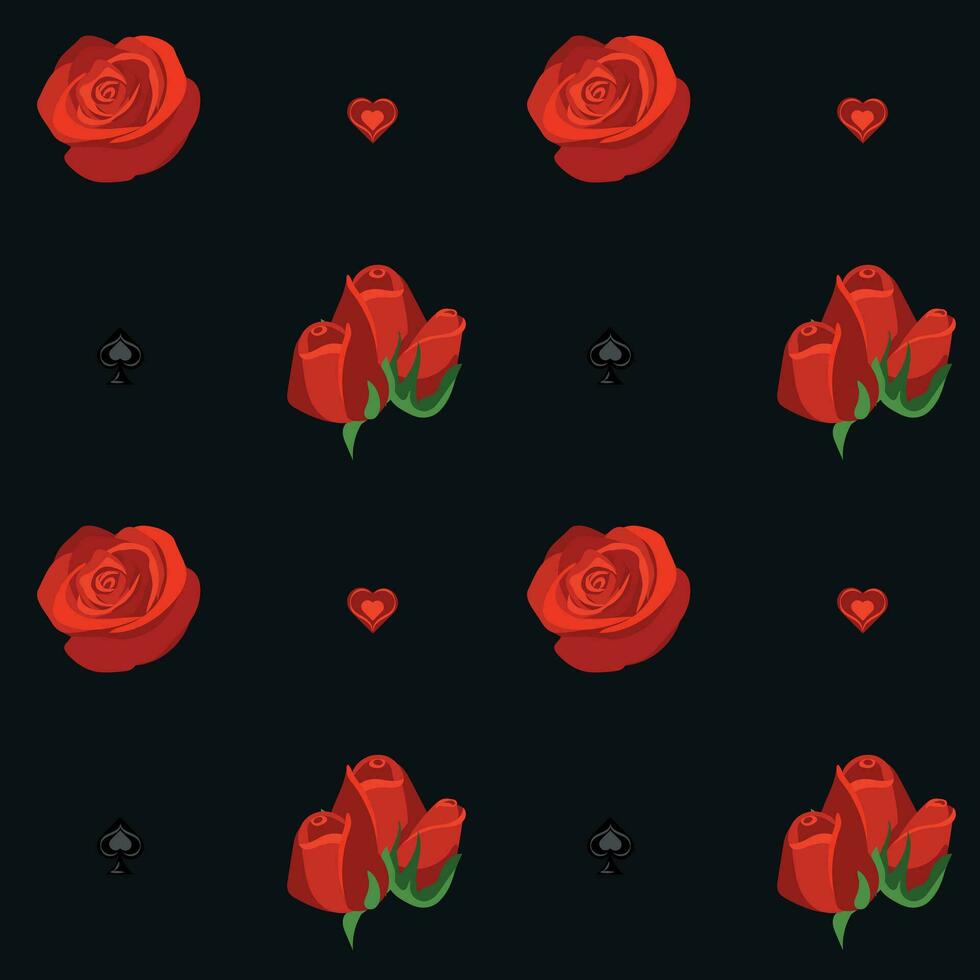 Seamless pattern with roses vector