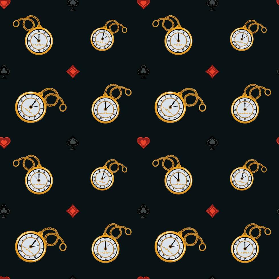 Seamless pattern with clocks vector
