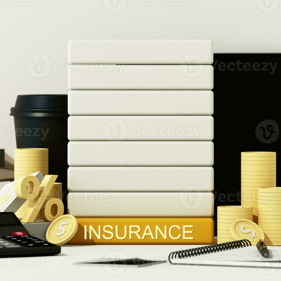 Model wooden hand moving wooden stick with text in concept of life insurance and security future financial plans and stability. 3d rendering photo