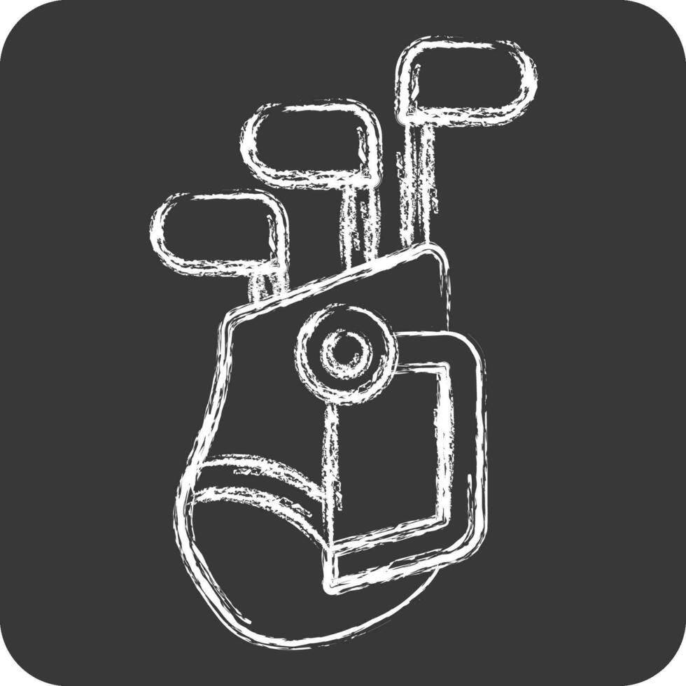 Icon Golf Bag. related to Golf symbol. chalk Style. simple design editable. simple illustration vector