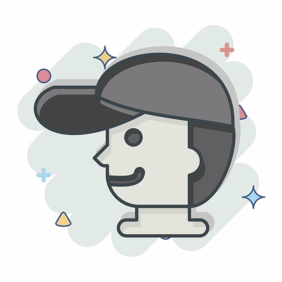 icono gorra. relacionado a golf símbolo. cómic estilo. sencillo diseño editable. sencillo ilustración vector