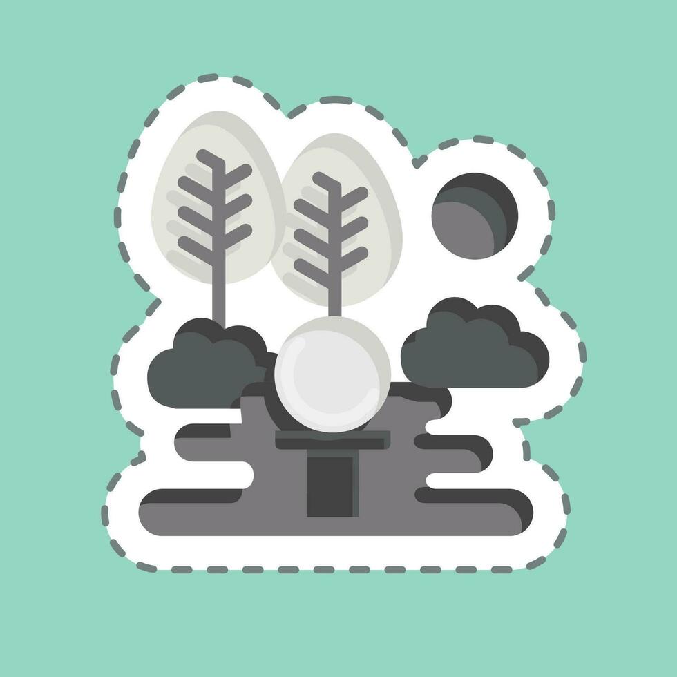 Sticker line cut Golf Field. related to Golf symbol. simple design editable. simple illustration vector