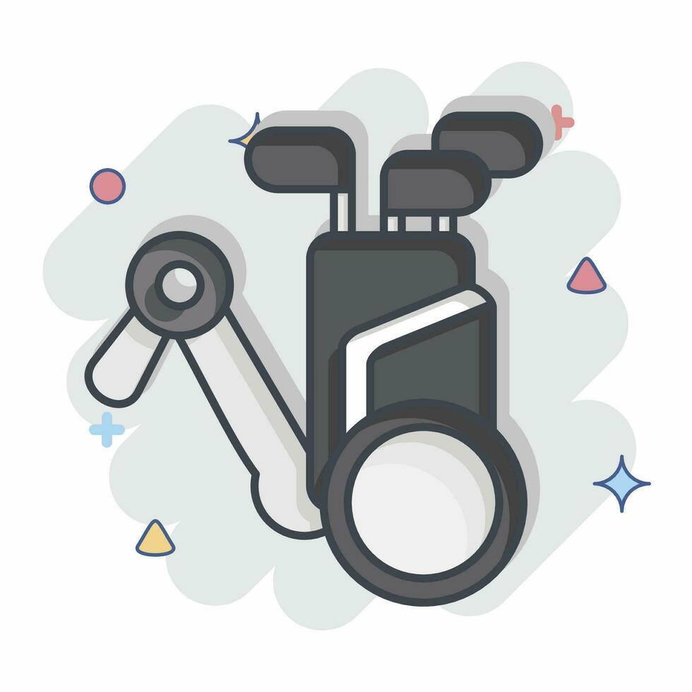 Icon Trolley. related to Golf symbol. comic style. simple design editable. simple illustration vector