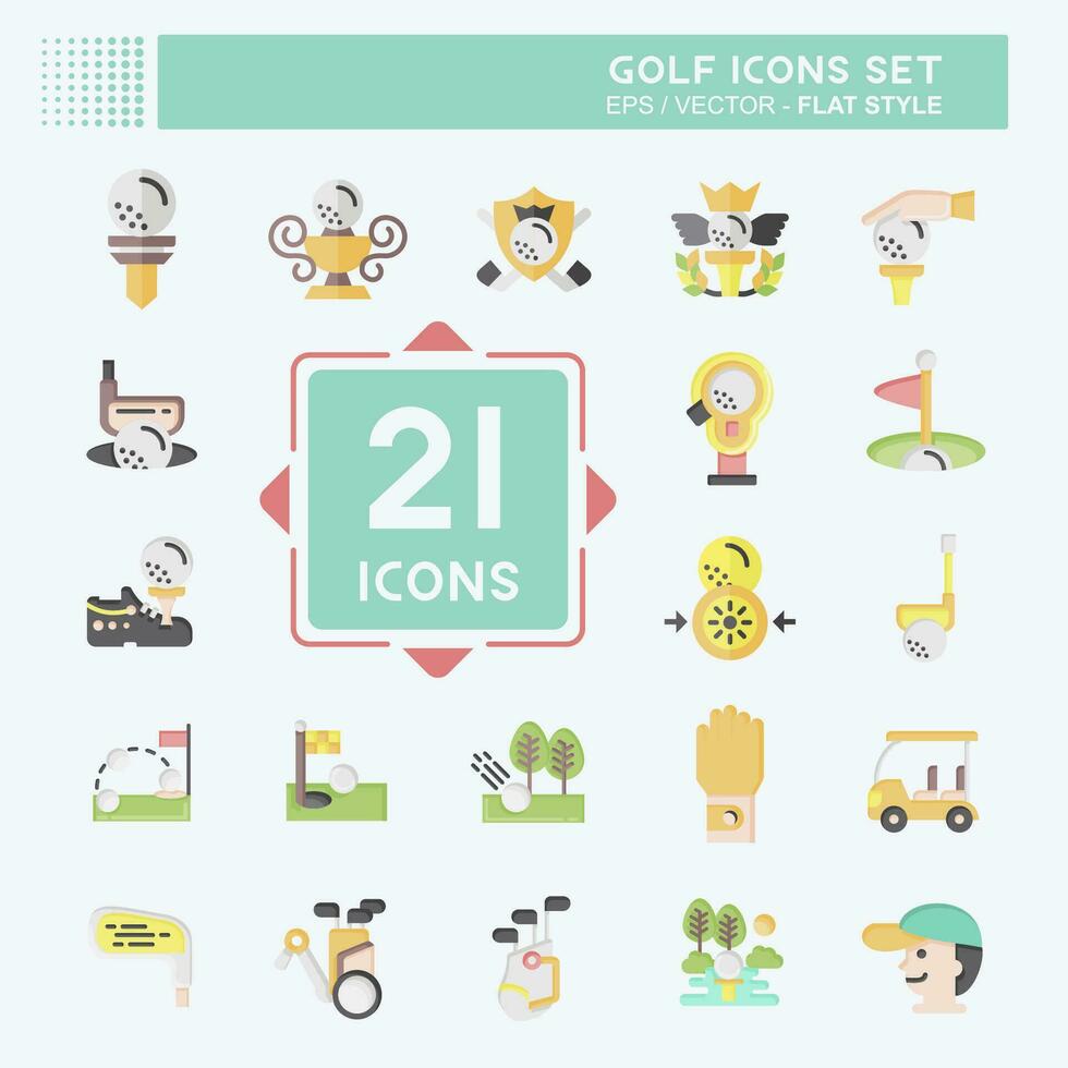 Icon Set Golf. related to Sports symbol. flat style. simple design editable. simple illustration vector