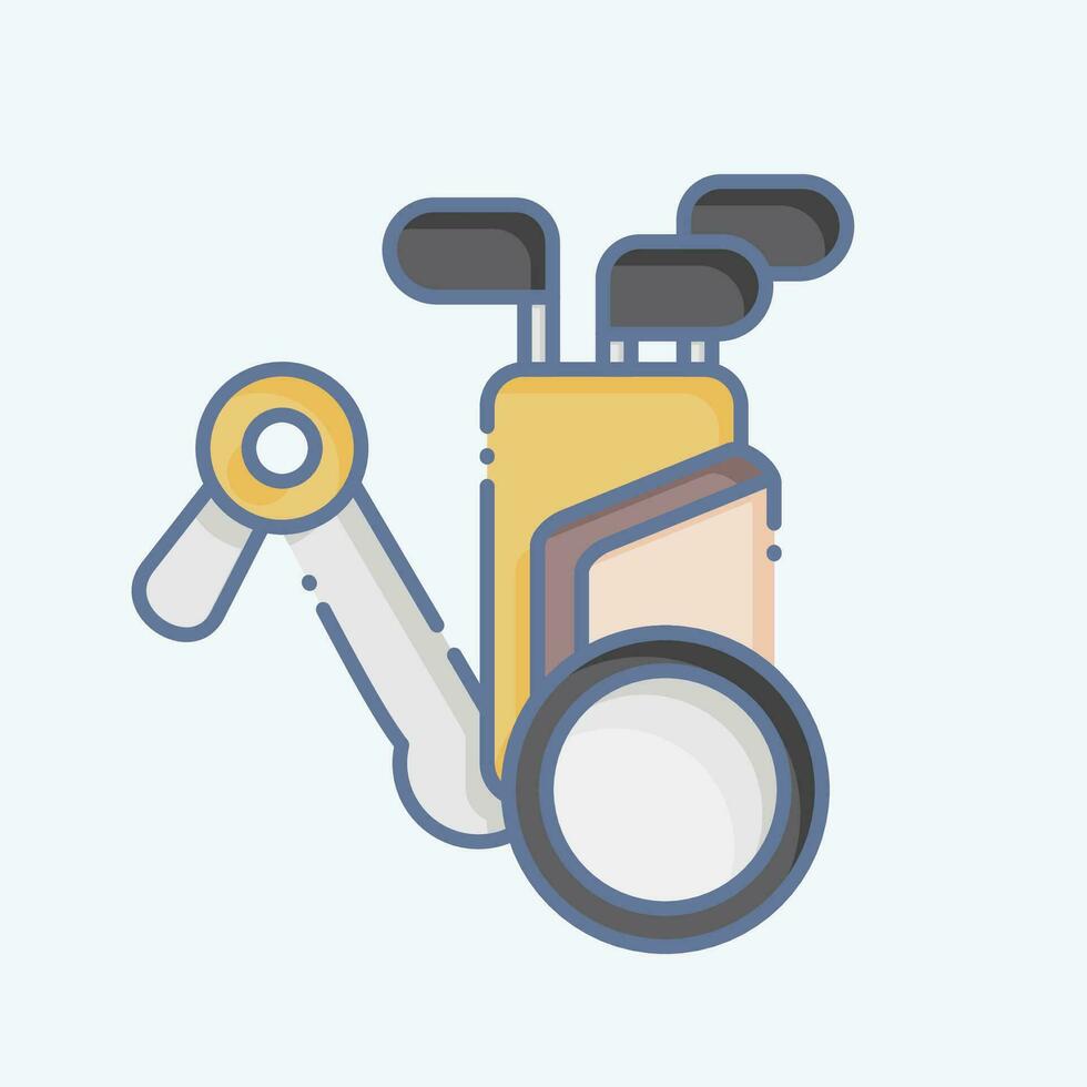 Icon Trolley. related to Golf symbol. doodle style. simple design editable. simple illustration vector
