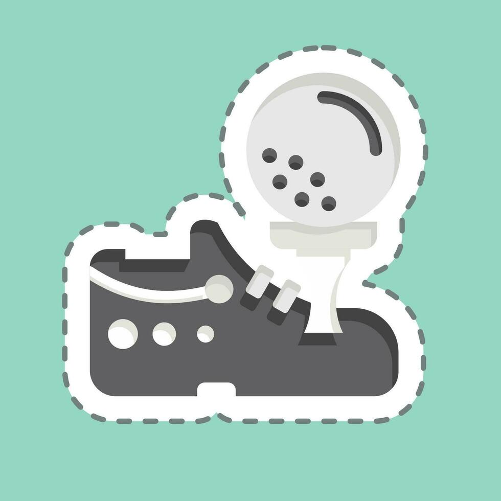 Sticker line cut Shoes. related to Golf symbol. simple design editable. simple illustration vector