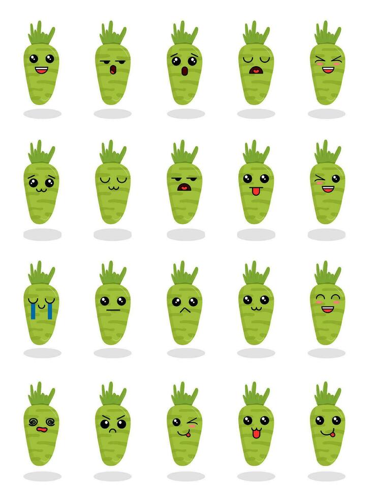 cute cartoon character of fresh food, fruits, vegetable, clip art for icon vector
