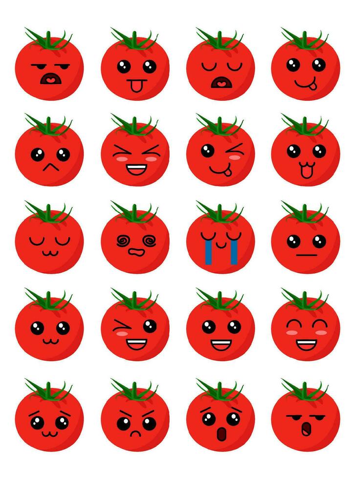 cute cartoon character of fresh food, fruits, vegetable, clip art for icon vector