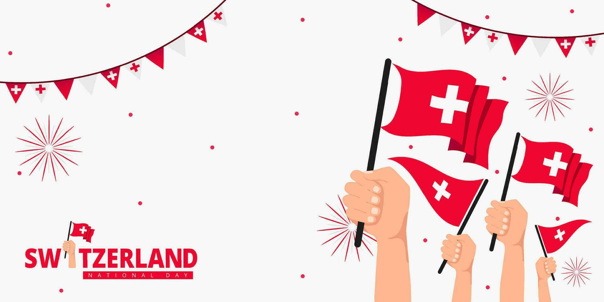 Switzerland 1st of August National Day. Banner Background Element Design, Swiss vector