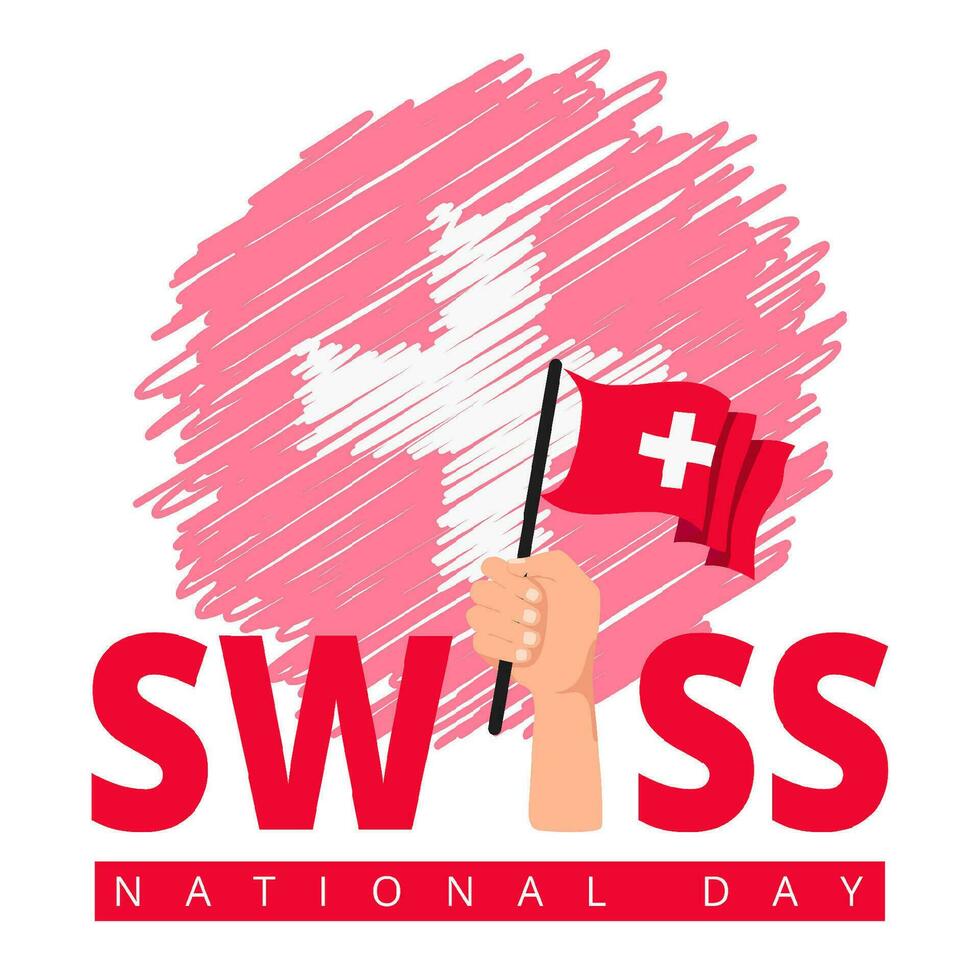 Switzerland 1st of August National Day. Banner Background Element Design, Swiss vector