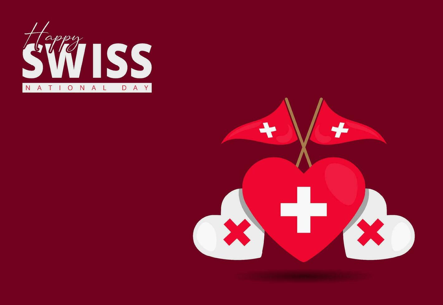 Switzerland 1st of August National Day. Banner Background Element Design, Swiss vector