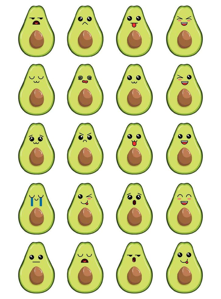 cute cartoon character of fresh food, fruits, vegetable, clip art for icon vector