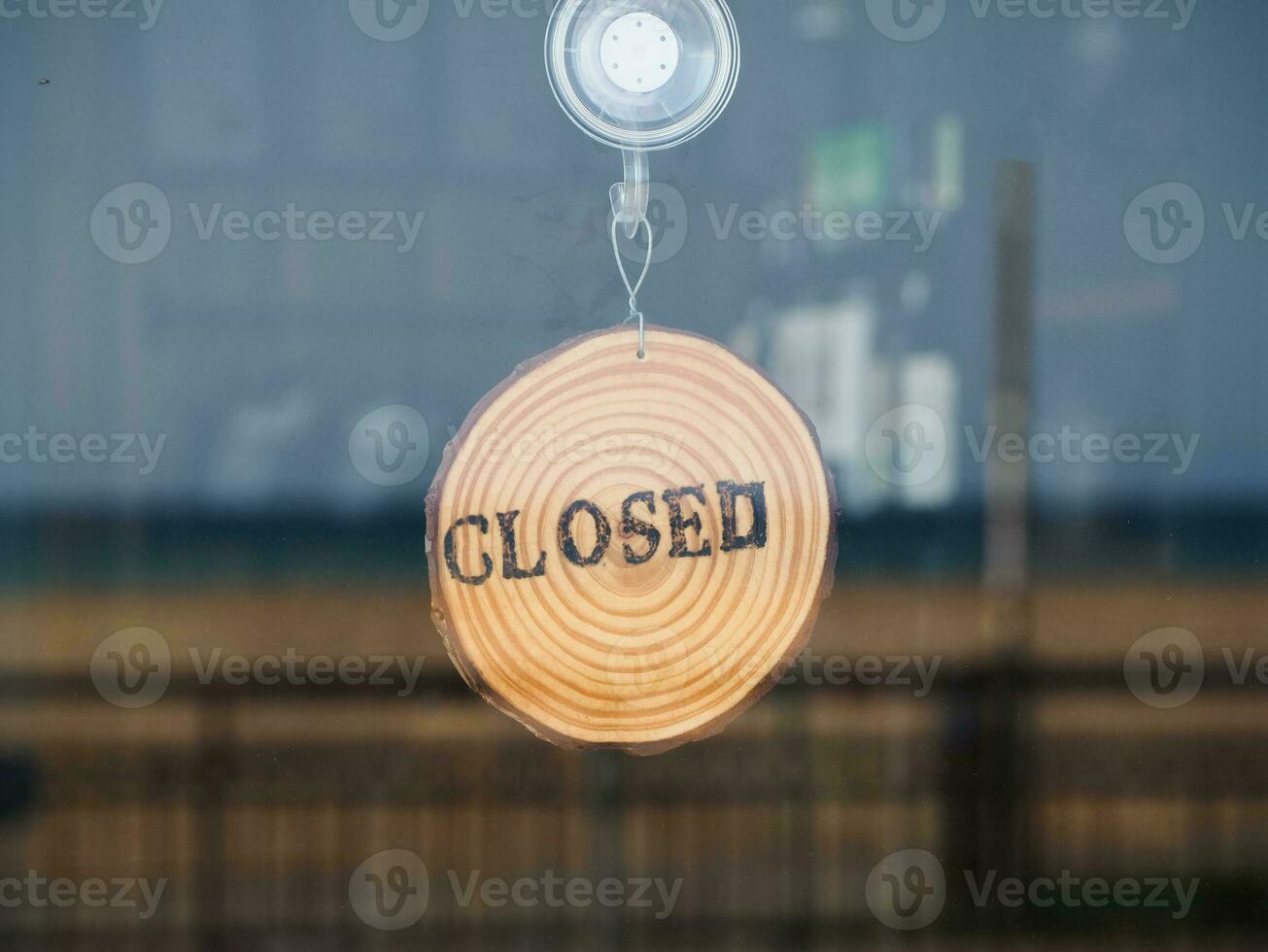 closed sign in shop window photo