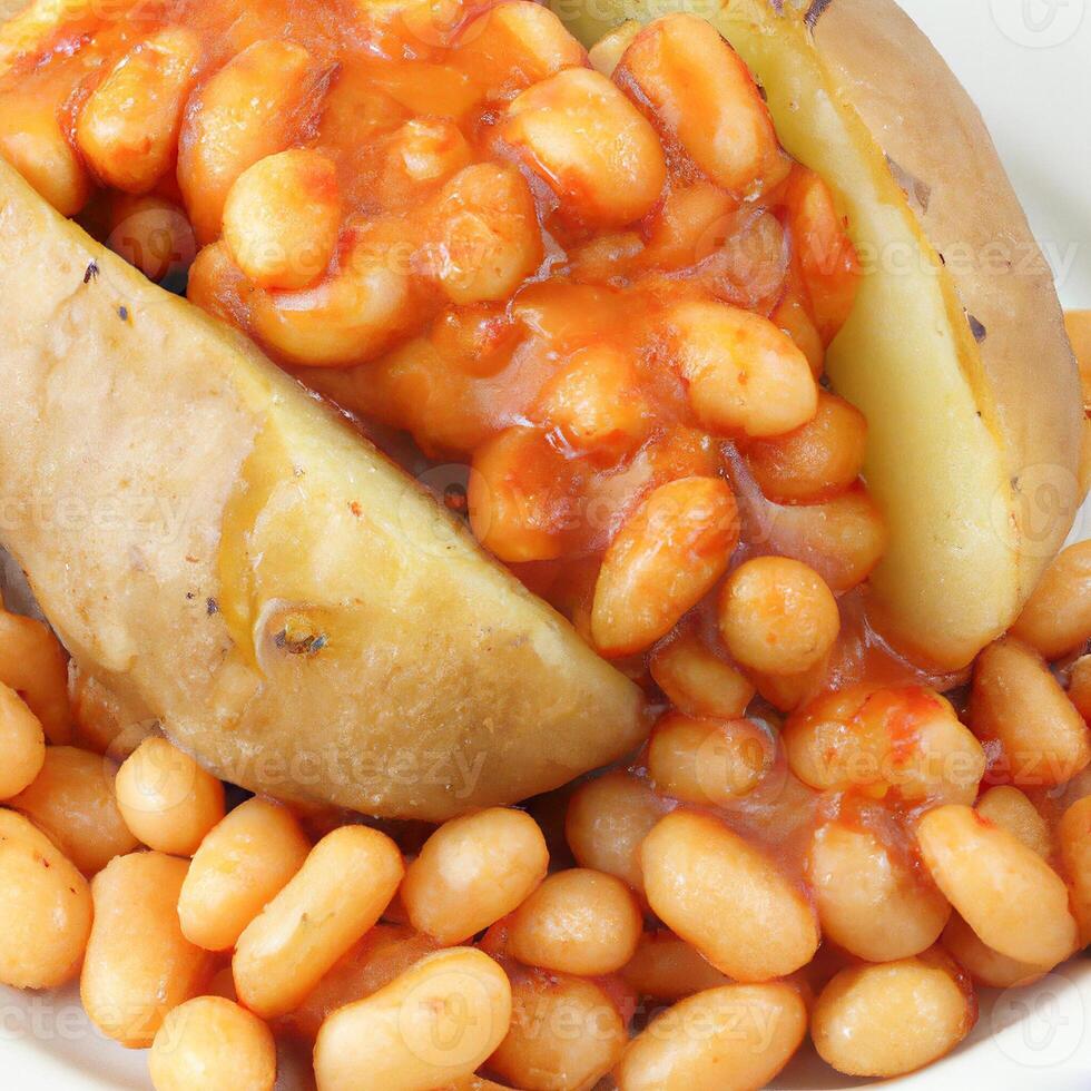 jacket potato with beans photo